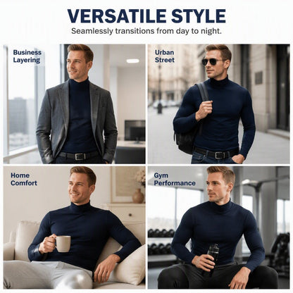 🔥✨Men's Slim Fit Mock Turtleneck Top – Sleek, Stretchy, Modern Everyday Essential