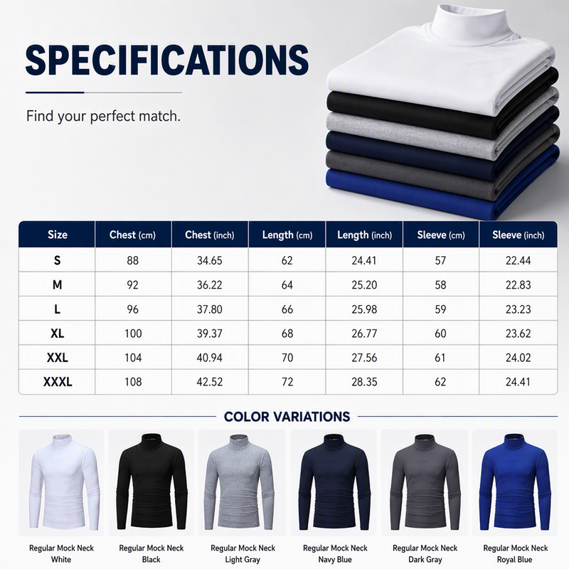 🔥✨Men's Slim Fit Mock Turtleneck Top – Sleek, Stretchy, Modern Everyday Essential