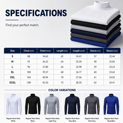 🔥✨Men's Slim Fit Mock Turtleneck Top – Sleek, Stretchy, Modern Everyday Essential