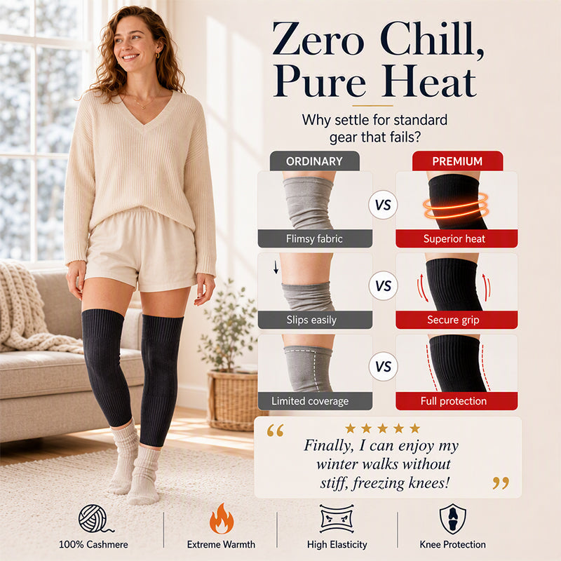Unisex Extended Cashmere Knee Warmers