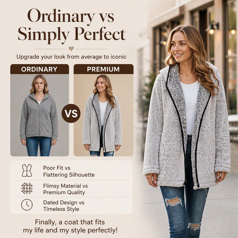 🧸 ☁️ Women's Casual Hooded Plush Cardigan