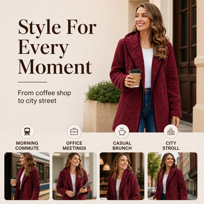 🧸 ☁️ Women's Casual Hooded Plush Cardigan
