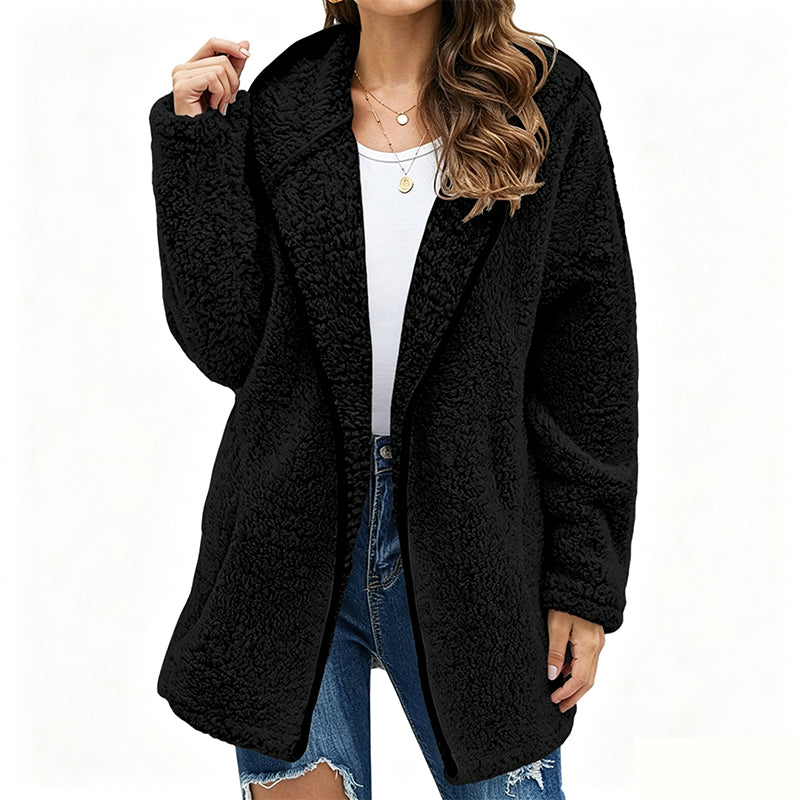🧸 ☁️ Women's Casual Hooded Plush Cardigan