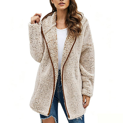 🧸 ☁️ Women's Casual Hooded Plush Cardigan