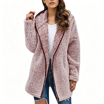 🧸 ☁️ Women's Casual Hooded Plush Cardigan