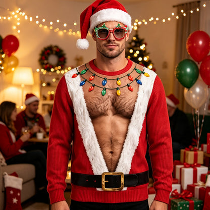 🎅 🎄Men's Funny Christmas 3D Printed Muscle Sweatshirt