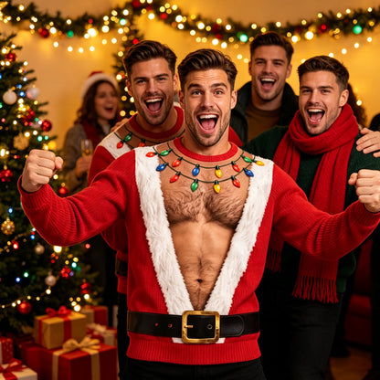 🎅 🎄Men's Funny Christmas 3D Printed Muscle Sweatshirt