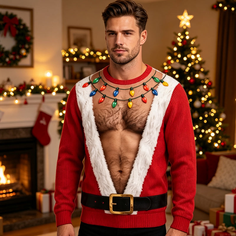 🎅 🎄Men's Funny Christmas 3D Printed Muscle Sweatshirt