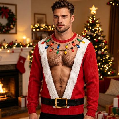🎅 🎄Men's Funny Christmas 3D Printed Muscle Sweatshirt