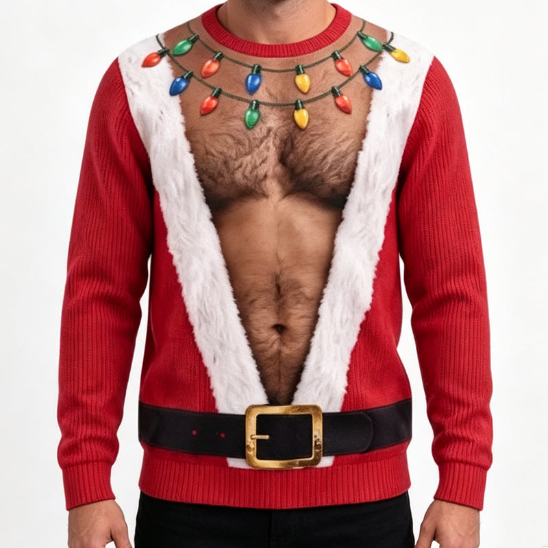 🎅 🎄Men's Funny Christmas 3D Printed Muscle Sweatshirt
