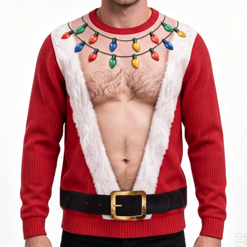 🎅 🎄Men's Funny Christmas 3D Printed Muscle Sweatshirt