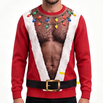 🎅 🎄Men's Funny Christmas 3D Printed Muscle Sweatshirt