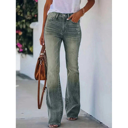 👖 Women’s High-Waist Distressed Flare Jeans