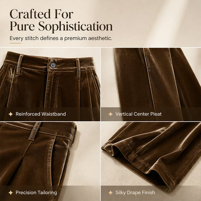 Women’s High-Waist Drapey Wide-Leg Pants with Side Pockets