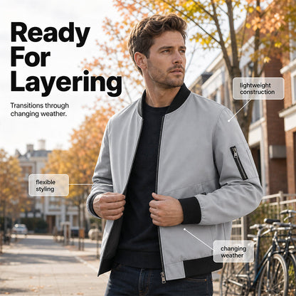 Men's Casual Lightweight Bomber Jacket