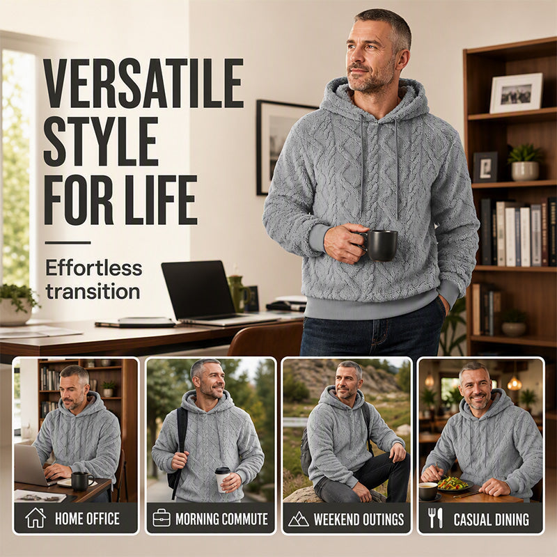 Men's Casual Double-Sided Plush Hoodie