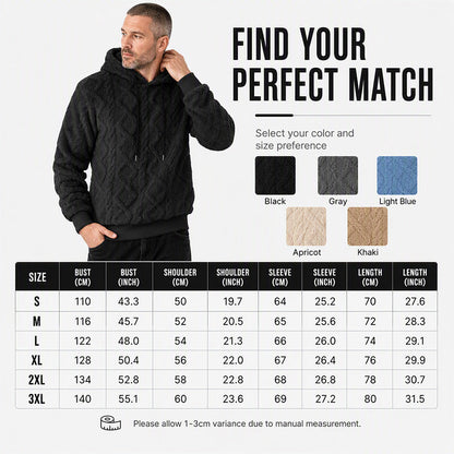 Men's Casual Double-Sided Plush Hoodie