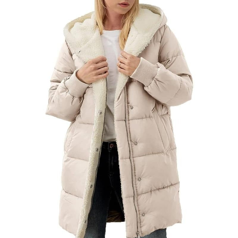 🔥  Women's Mid-Length Padded Coat with Hood
