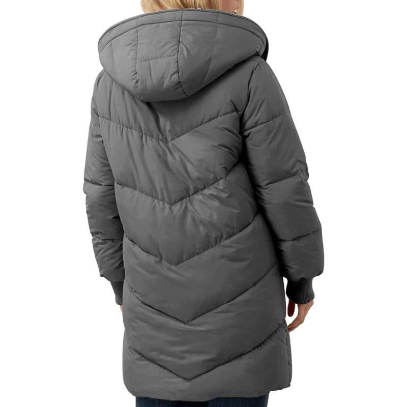 🔥  Women's Mid-Length Padded Coat with Hood