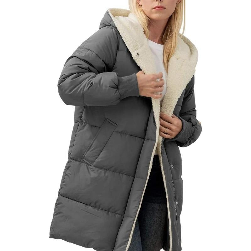 🔥  Women's Mid-Length Padded Coat with Hood