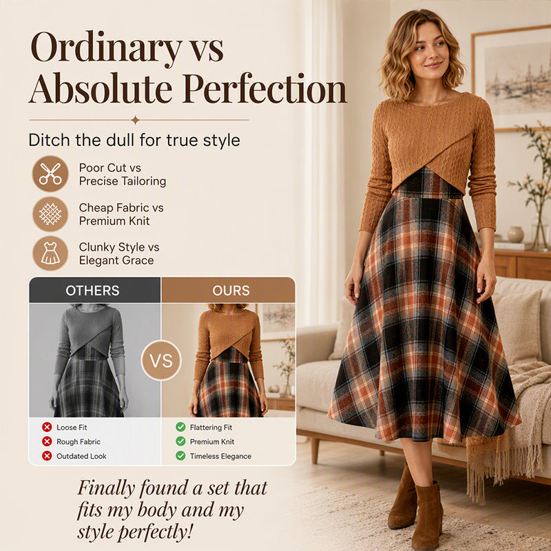 Women's Plaid Two-Piece Set – Chic Style & Effortless Elegance 🤎