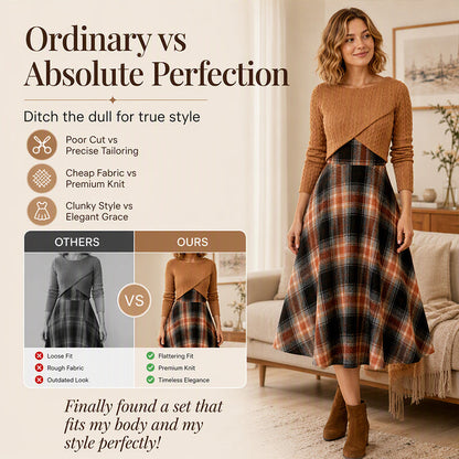 Women's Plaid Two-Piece Set – Chic Style & Effortless Elegance 🤎