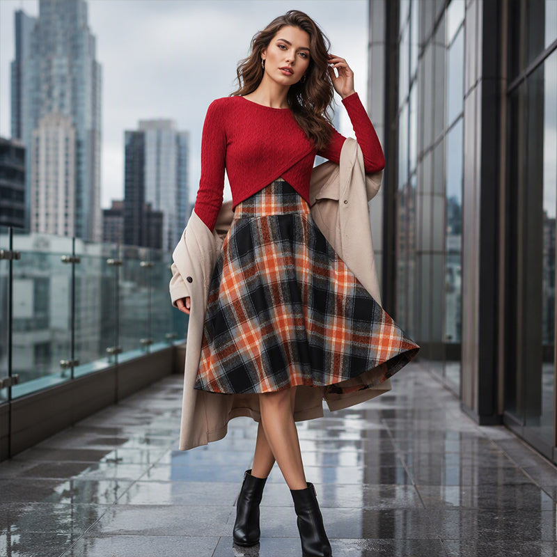 Women's Plaid Two-Piece Set – Chic Style & Effortless Elegance 🤎