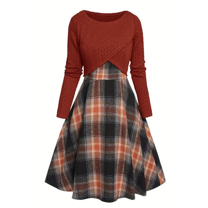 Women's Plaid Two-Piece Set – Chic Style & Effortless Elegance 🤎