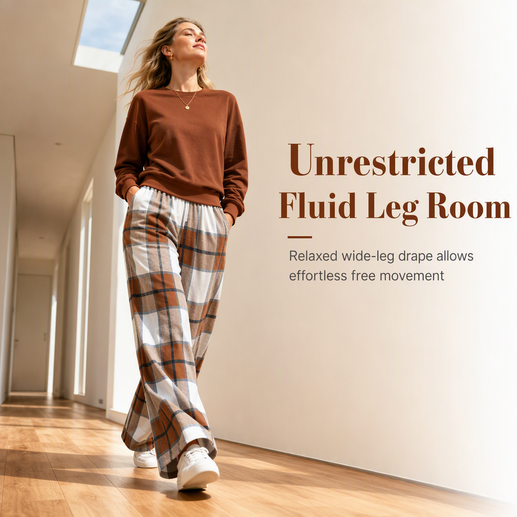 Women's Soft Casual Crewneck Sweatshirt and Wide Leg Pants Set