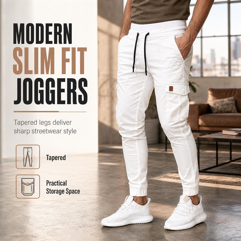 ✨Men's Casual Solid Color Cargo Jogger Pants
