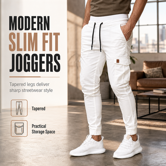 ✨Men's Casual Solid Color Cargo Jogger Pants