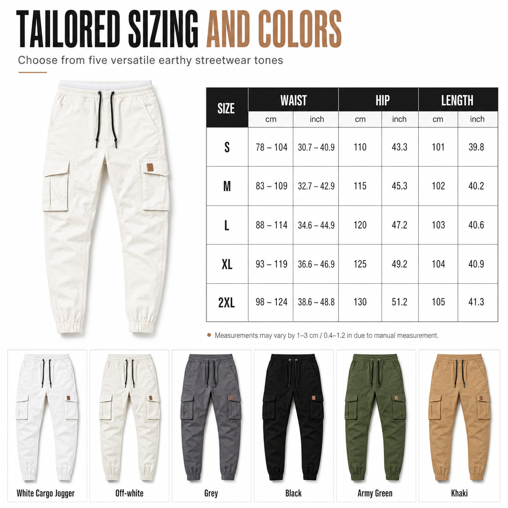 ✨Men's Casual Solid Color Cargo Jogger Pants