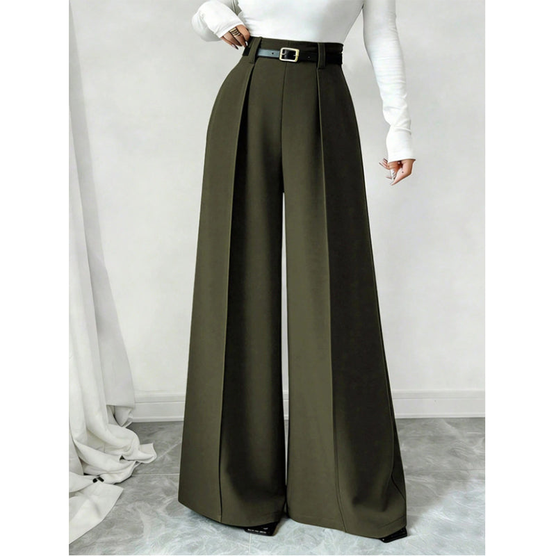 👖 Flattering High Rise, Elegant Drape | Women's Wide-Leg Pants
