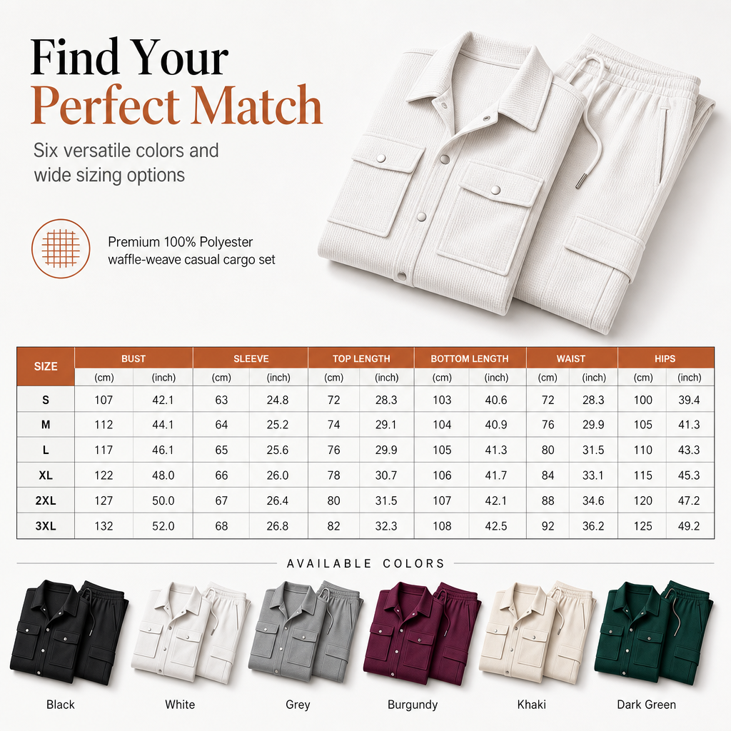 ✨Men's Casual Waffle Knit Jacket and Pants Set