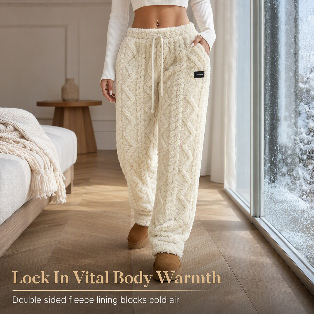 ☁Women's Casual Warm Flannel Lined Lounge Pants