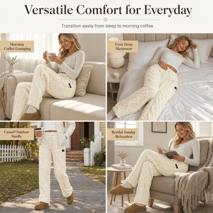 ☁Women's Casual Warm Flannel Lined Lounge Pants