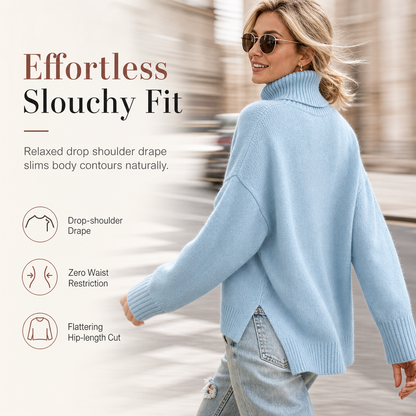 🌈Plus-Size & Multi-Color, Versatile Warmth – Women's Loose Knit Turtleneck Sweater, S-5XL Available ✨