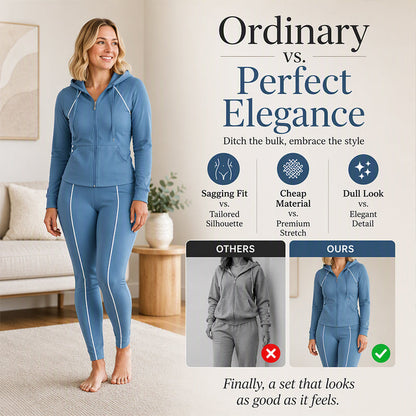 Women's Athletic Zip-Up Hoodie and Pants Set
