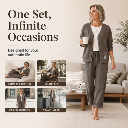 🌸Hot Sale 50% OFF🤎 Women’s two-piece loungewear set | Textured corduroy, easy to style