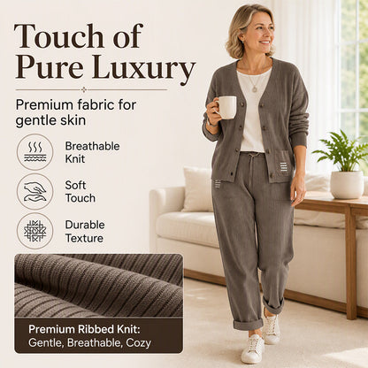 🌸Hot Sale 50% OFF🤎 Women’s two-piece loungewear set | Textured corduroy, easy to style