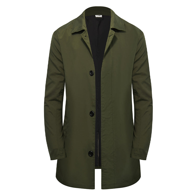 🍂 Men's Minimalist Single-Breasted Mid-Length Coat