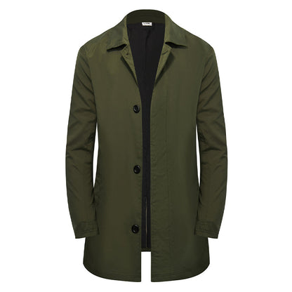 🍂 Men's Minimalist Single-Breasted Mid-Length Coat