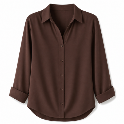 ✨👔 Women's Elegant Casual Long Sleeve Button-Down Blouse – Style and Comfort in One for Every Day✨