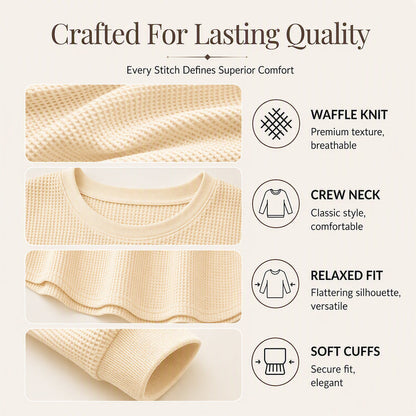 💖Women's Waffle Knit Loose‑Fit Sweatshirt