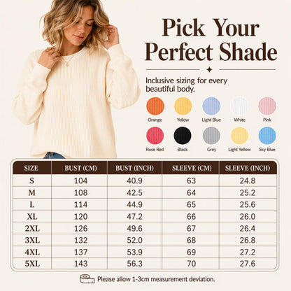 💖Women's Waffle Knit Loose‑Fit Sweatshirt