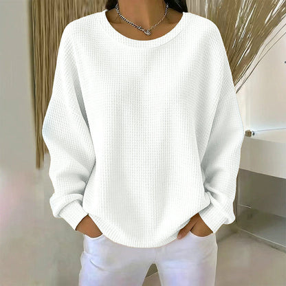 💖Women's Waffle Knit Loose‑Fit Sweatshirt