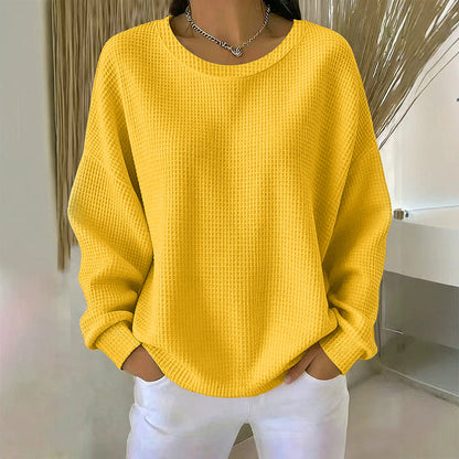 💖Women's Waffle Knit Loose‑Fit Sweatshirt