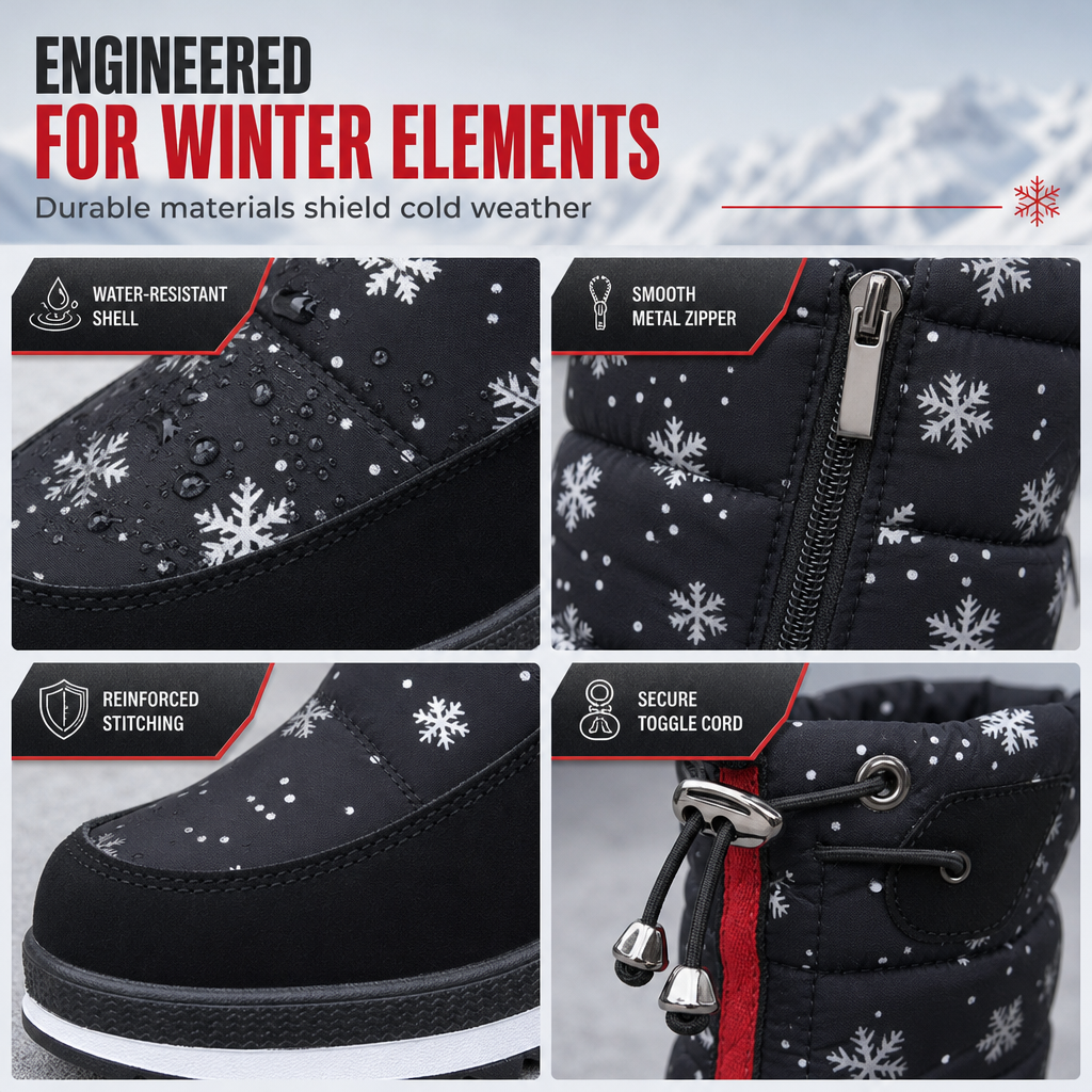 Women's High‑Top Winter Snow Boots, Waterproof Non‑Slip Tall Boots with Thick Plush Lining & Thick Sole for Outdoor Snowy Days👢