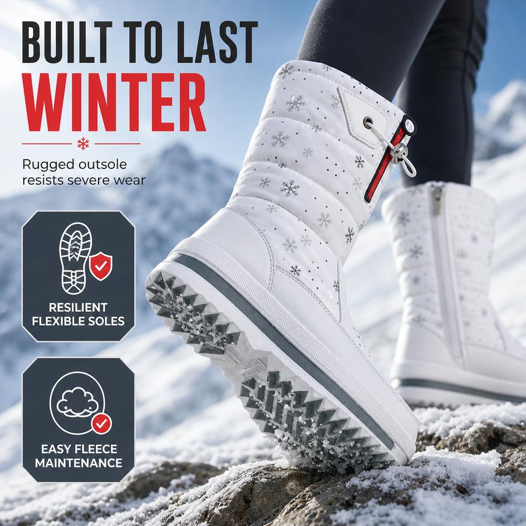 Women's High‑Top Winter Snow Boots, Waterproof Non‑Slip Tall Boots with Thick Plush Lining & Thick Sole for Outdoor Snowy Days👢