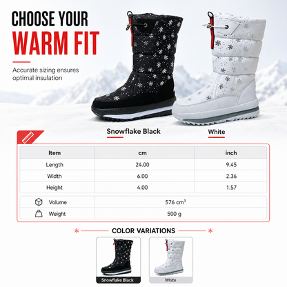 Women's High‑Top Winter Snow Boots, Waterproof Non‑Slip Tall Boots with Thick Plush Lining & Thick Sole for Outdoor Snowy Days👢
